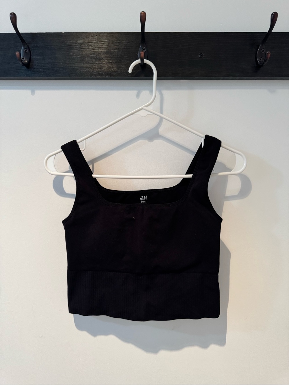 H&M Black Ribbed Crop Top Tank
